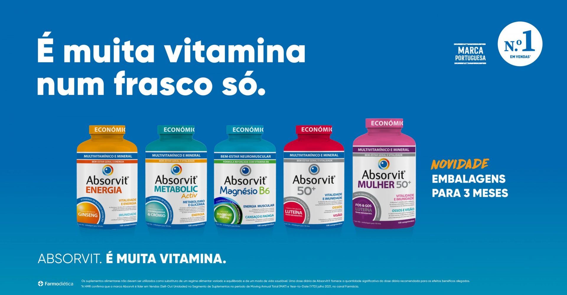 Muita vitamina num frasco só - Absorvit Embalagens Económicas